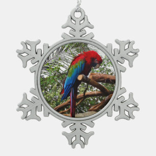 Groene Macaw #1 Snowflake Ornament