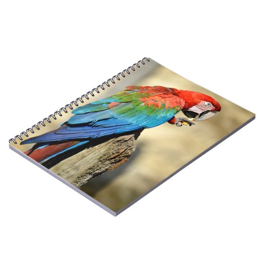 Groene Macaw op baard Notitieboek (Linkerzijde)