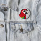 Groene Macaw Ronde Button 5,7 Cm (In situ)