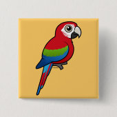 Groene Macaw Vierkante Button 5,1 Cm (Voorkant)