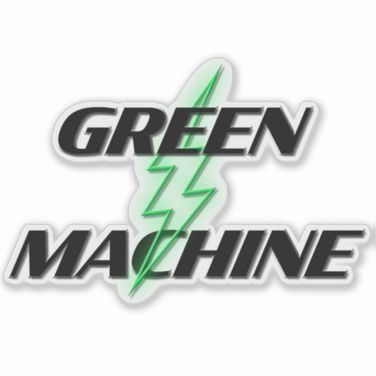 Groene Machine Elektrische Voertuigeigenaar Sticker (Voorkant)