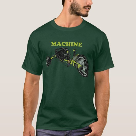 Groene machine grafisch T-shirt (Voorkant)
