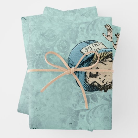  Groene Mad Hatter in Wonderland Inpakpapier Vel (In situ)