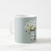Groene Madeliefjes Bloemen Koffiemok (Voorkant links)