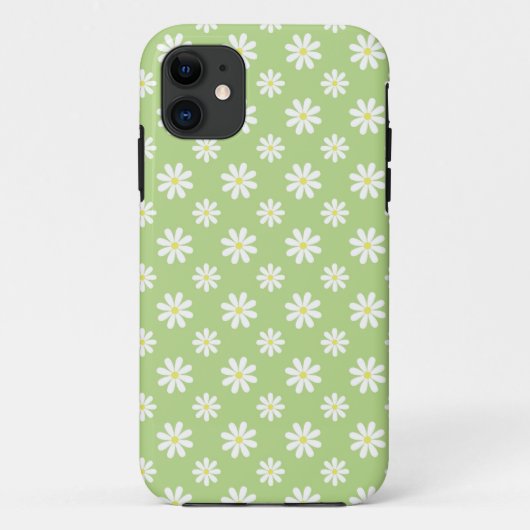 Groene madeliefjes bloempatroon Case-Mate iPhone case (Achterkant)