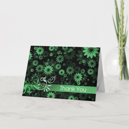 Groene Madeliefjes Dankkaart Bedankkaart (Voorkant)