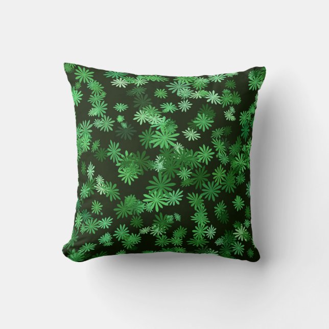 Groene Madeliefjes Kussen (Voorkant)