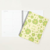 Groene madeliefjes op geel_ Floral Pattern Script Planner (Display)