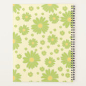 Groene madeliefjes op geel_ Floral Pattern Script Planner (Achterkant)