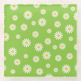 Groene Madeliefjespatroon Onderzetters