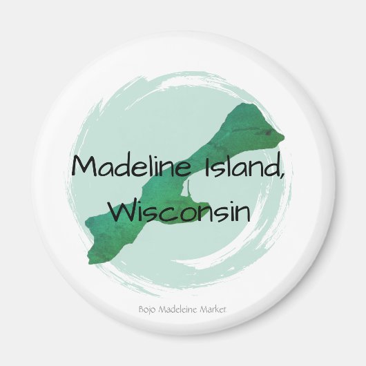 Groene Madeline Ronde Magneet (Voorkant)