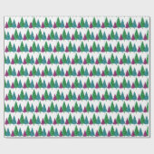 Groene Magenta Blauwgroen Waterverf Trees Patroon Cadeaupapier (Vlak)