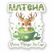 Groene magie in de Matcha Cup Sticker (Voorkant)