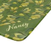 Groene Magnolia Bloemen gepersonaliseerd Snijplank (Hoek)