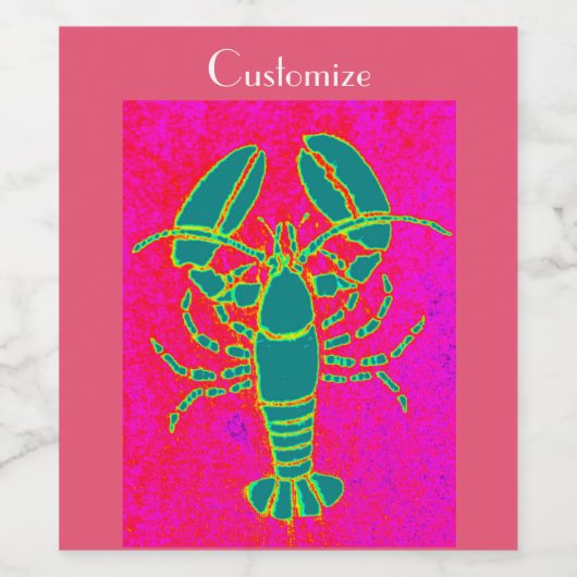 Groene maïkreeft Thunder_Cove Wijn Etiket (Enkel label)