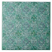 Groene maiolica-stijl tegeltje (Voorkant)