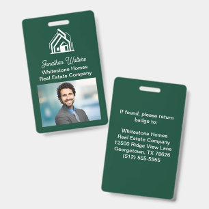 Groene makelaar foto onroerend goed bedrijf badge