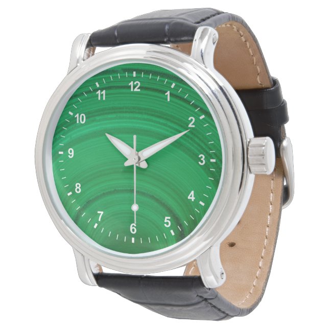Groene Malachiet Close-Up Horloge (Gekanteld)