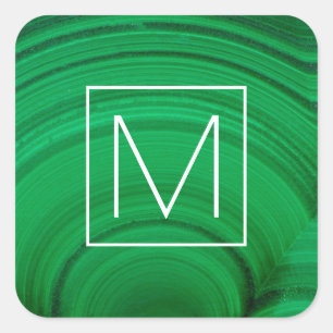 Groene malachiet Close-Up Vierkante Sticker