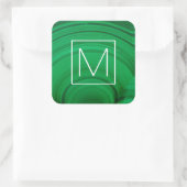 Groene malachiet Close-Up Vierkante Sticker (Tas)
