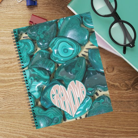 Groene Malachiet Crystal Hart Oma Notitieboek