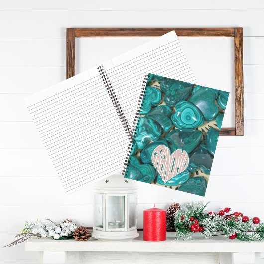 Groene Malachiet Crystal Hart Oma Notitieboek