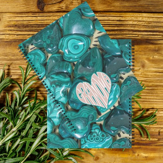 Groene Malachiet Crystal Hart Oma Notitieboek