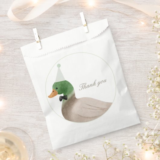 Groene Mallard Duck Favoriet Bag Bedankzakje (Geknipt)