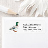 Groene Mallard Duck Jacht Natuur Kunst Etiket (Insitu)