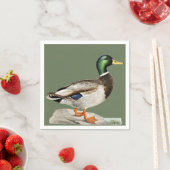 Groene Mallard Duck Jacht Natuur Kunst Servet (Insitu)