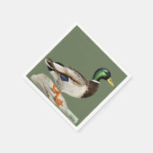 Groene Mallard Duck Jacht Natuur Kunst Servet (Hoek)