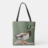 Groene Mallard Duck Jacht Natuur Kunst Tote Bag (Achterkant)
