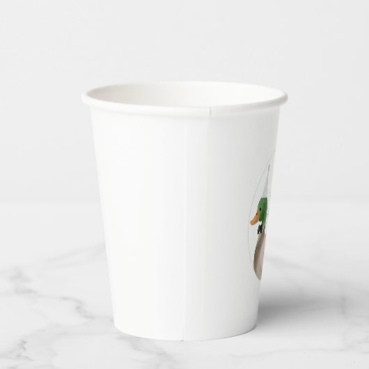 groene Mallard Duck Paper Cups Papieren Bekers (Rechts)