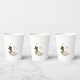 groene Mallard Duck Paper Cups Papieren Bekers