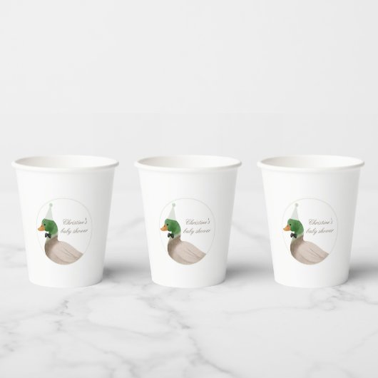 groene Mallard Duck Paper Cups Papieren Bekers (Multi)