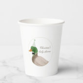 groene Mallard Duck Paper Cups Papieren Bekers (Voorkant)