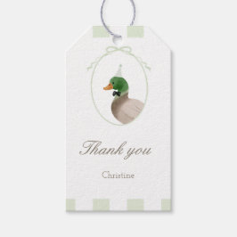 Groene Mallard Eend Rechthoekige Favor Tag Cadeaulabel