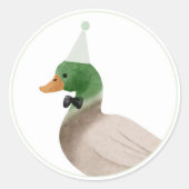 Groene Mallard Eend Sticker (Voorkant)