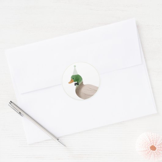 Groene Mallard Eend Sticker (Envelop)