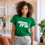 Groene Mama Beer T-shirt<br><div class="desc">Aangepast afgedrukte kleding met trendy Mama Beer afbeelding. Bezoek onze winkel voor het overeenkomende ontwerp van het Baby Beer. Klik aanpassen het om het ontwerp met uw eigen teksten en afbeeldingen te personaliseren. Kies van een brede waaier van de stijlen en de kleuren van het shirt.</div>
