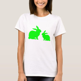 Groene mama en baby konijn t-shirt