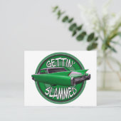 groene mamba van Cadillac uit 1960 Briefkaart (Staand voorkant)