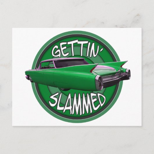 groene mamba van Cadillac uit 1960 Briefkaart (Voorkant)