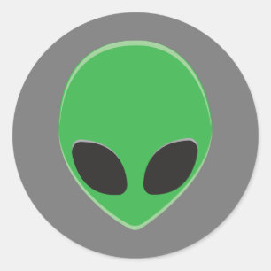 Groene Man Buitenaardse Ruimte Feest Persoonlijk Ronde Sticker