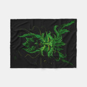Groene Man Fae Bladeren Zwart Fleece Deken (Voorkant (Horizontaal))