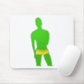 Groene man in gele onderbroek muismat (Met muis)