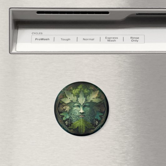 Groene Man Mandala Fantasie Kunst Magneet (Insitu (Vaatwasser))