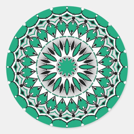 Groene Mandal (ontwerp 1) Stickers (Voorkant)