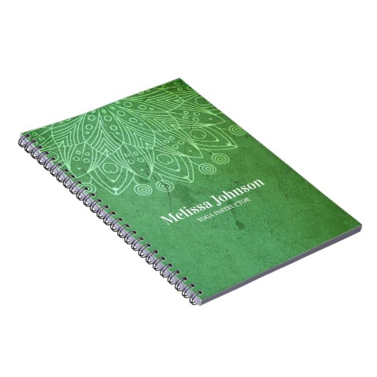 Groene Mandala Aangepast Notitieboek (Rechterzijde)
