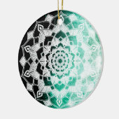 Groene Mandala Abstracte Kerstmis Keramisch Ornament (Links)